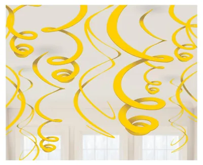 Zdjęcie produktu dla Dekoracja wisząca Swirl żółta - 56 cm - 12 szt.