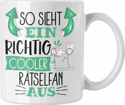Produktbild von Trendation - Rätselfan Tasse So Sieht Ein Richtig Cooler Rätselfan Aus Geschenk Lustiger Spruch Geschenkidee (Weiß)