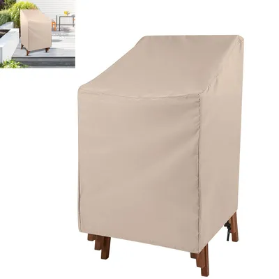 Produktbild von 210D Gartenstühle Abdeckung 65×65×80/120 cm, Wasserdichte & winterfeste Schutzhülle für Stapelstühle, UV-beständig