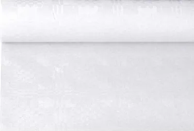 Produktbild von Papstar Papiertischtuch mit Damastprägung 6 m x 1,2 m weiss 85467