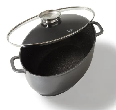 Produktbild von STONELINE® Bräter Schmortopf Oval 39x26 cm | mit Deckel