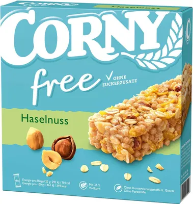 Produktbild von Corny FREE Haselnuss Müsliriegel, 6x20g