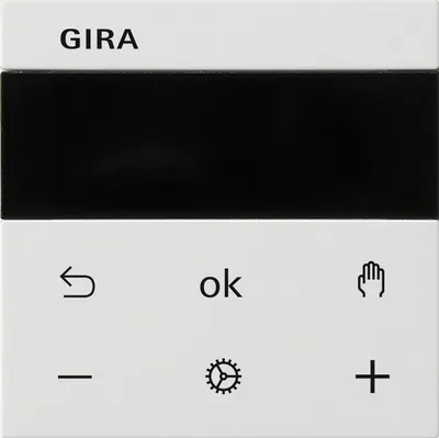 Zdjęcie produktu dla GIRA System 3000, Cyfrowy termostat, Room, Bluetooth, Biały, Dotyk, LCD