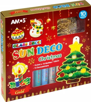Zdjęcie produktu dla Farby witrażowe 10 kolorów+ witraże christmas BN
