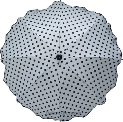 Produktbild von Skyline Sonnenschirm für Kinderwagen flexiblem Befestigungsarm UV-Schutz50+ Sonnensegel Sonnenschutz Kinderwagen-Sonnensegel, Ø63cm, Schwarze Punkte