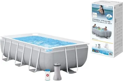 Zdjęcie produktu dla Intex 26784, 3539 l, Basen ramowy, Dorosły/dziecko, Drabina, Niebieski, Szary, 48,3 kg