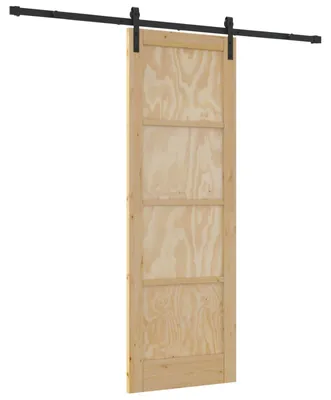 Zdjęcie produktu dla vidaXL Drzwi przesuwne w kolorze naturalnym 73,5 x 211 cm z litego drewna sosnowego