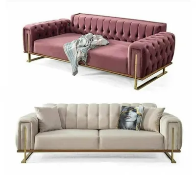 Produktbild von Rosa Chesterfield Sofa Wohnzimmer Dreisitzer Polster 3-Sitzer Couch