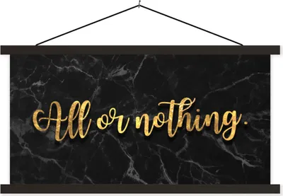 Produktbild von MuchoWow® Textilposter Sprichwörter - Gold - Schwarz - Marmor 90x45 cm mit schwarzem Rahmen - Klemmleisten