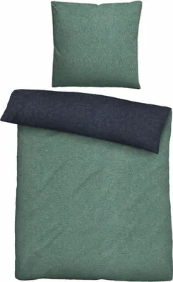 Produktbild von Biberna Melange Flanell-Wendebettwäsche 0840500-430, Größe 135x200 cm, schilf