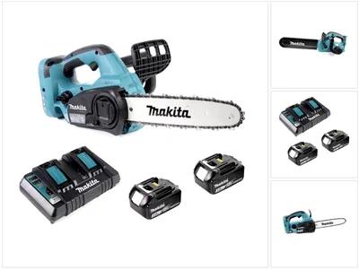 Produktbild von Makita DUC 302 PF2 Akku Kettensäge 36V ( 2x18V ) 30 cm + 2x 3,0 Ah Akku + Doppelladegerät