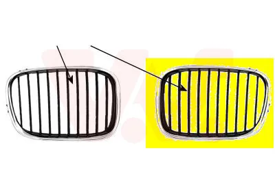 Produktbild von VAN WEZEL 0639511 Kühlergrill Frontgrill für BMW 5 Limousine (E39) Links Schwarz