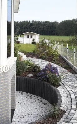 Produktbild von Rundpalisade mit Hohlkehle anthrazit 11 cm x 40 cm