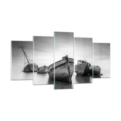 Produktbild von Bilder auf glas - 5 Teile - £ódŸ Wrack Schiff - 160x85cm - Glasbilder - Wandbilder - Bilder - zum Aufhängen bereit - Wanddekoration aus Glas - Glas Bilder - Wandbild auf Glas - GEA160x85-4999