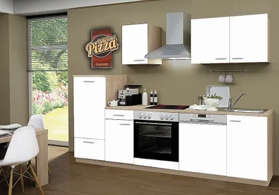 Produktbild von Küchenblock ohne Elektrogeräte Classic 270 cm in weiß matt (Geschirrspüler geeignet)