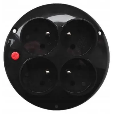 Produktbild von Elgotech 4-fach Steckdosenmodul Schwarz IP20