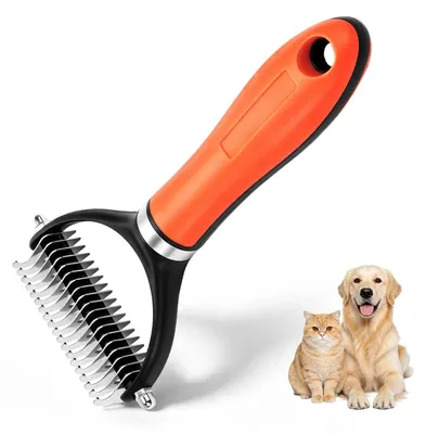Unterwollbürste für Hunde & Katzen, doppelseitig, Entwirrer