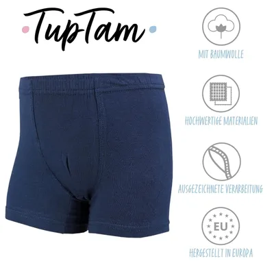 Produktbild von TupTam Jungen Boxershorts Unterhose Kinder Boxer Unterwäsche 10er Pack, Farbe: 10er Pack Schwarz Dunkelblau Blau, Größe: 164-170