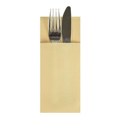 Produktbild von Bestecktaschen, Airlaid 40 cm x 33 cm creme mit Besteckfalz