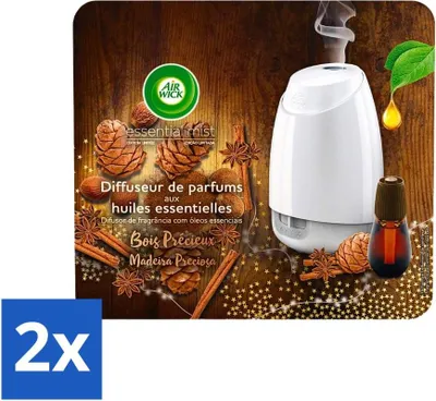 Produktbild von Air Wick Essential Mist – Starter-Set – Edelholz – 20 ml - Vorteilspack - 2 Stücke