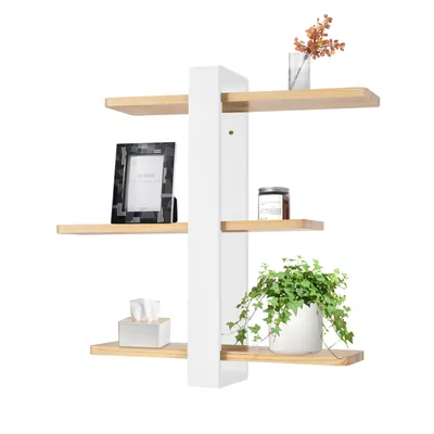 Produktbild von Wandregal Schweberegale Hängeregal für Wohnzimmer Schlafzimmer, Abnehmbarer Bretter Weiß