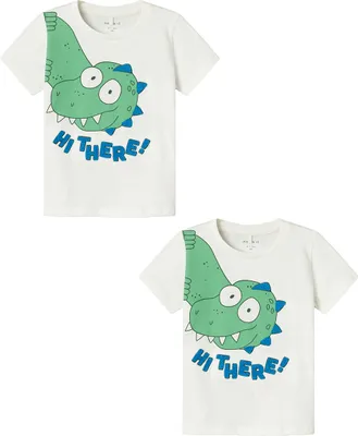 Produktbild von T-Shirt 2er-Set stylisches Kurzarm Rundhals Kinder Oberteil |