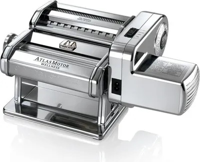 A chrome-plated electric pasta maker.