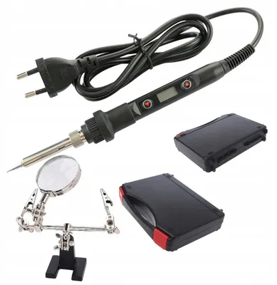 Image de Rosfix Kit Orange Corso OC80W Fer à Souder Électrique de Précision 80 W avec Écran, Loupe de Précision, Coffret d'outils | 230 V, 180 – 500 °C