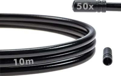 Produktbild von Set Promax Teflon Schaltzughülle 10 Meter 4mm Fahrrad Shimano Aussenhülle Endkappe Schaltzug