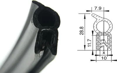 Produktbild von DO6 - EPDM Kantenschutz Dichtungs Profil Gummi Dichtung oben - Klemmbereich 2 - 4 mm
