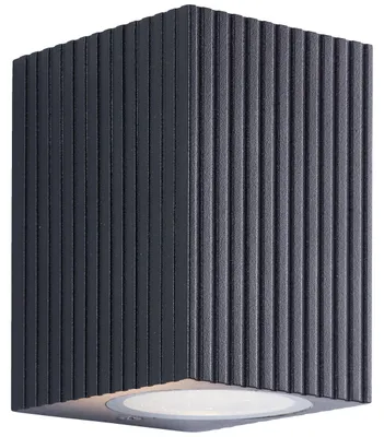 Produktbild von Außenwandlampe, GU10 Fassung, 10x7x8 cm, Aluminium, Rillen-Design