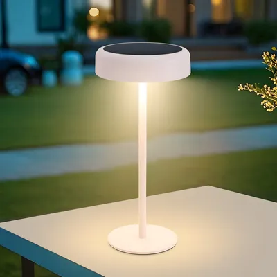 Image de ZMH Lampe de table solaire rechargeable Lampe de chevet Led sans fil Lampe de table 3600mhA Rechargeable Touch Dimmable Lampe blanche avec batterie USB Lampes solaires pour salon moderne Chambre à coucher Extérieur