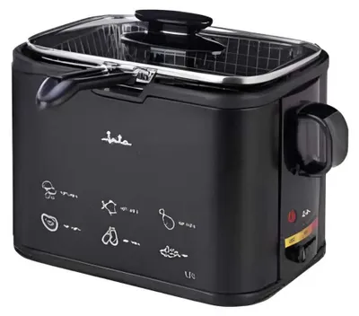 Zdjęcie produktu dla Frytownica JATA FR5600 Pojedyncza frytownica wolnostojąca o pojemności 1,3 l i mocy 1000 W Czarna