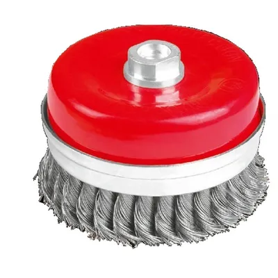 Zdjęcie produktu dla Szczotka druciana tarczowa przednia - drut pleciony 125 mm 10669