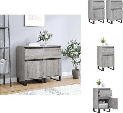 Image de vidaXL Sideboards 2 pcs. Gris Sonoma 40x35x70 cm Bois composite - Sideboards