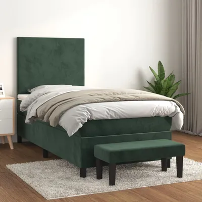 Produktbild von Maison Exclusive - Boxspringbett mit Matratze Dunkelgrün 80x200 cm Samt