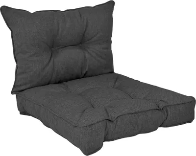 Produktbild von POKAR Loungekissen Sitzkissen Sitzauflagen Stuhl Stuhlkissen für Stuhl, Farbe:Anthrazit, Size:2er Set (60x60 + 60x40)