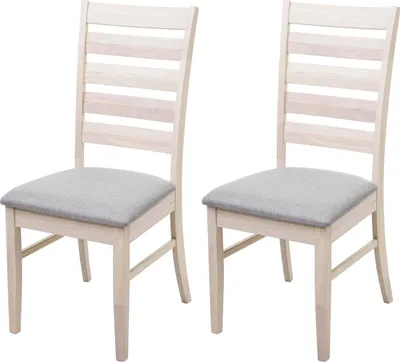 Produktbild von 2er-Set Esszimmerstuhl HWC-G47, Küchenstuhl Stuhl, Stoff/Textil Massiv-Holz helles Gestell, grau