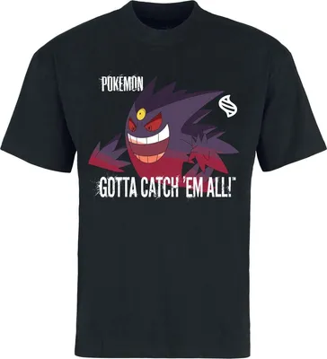 Produktbild von Pokémon T-Shirt Herren Mega - Gengar schwarz Fan-Merch, Gaming 100% Baumwolle S