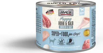 Image de MAC's DOG PUPPY POULET & VEAU, Adulte, toute race, Poulet, Veau, 200 g