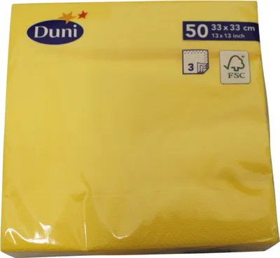 Produktbild von Duni Servietten gelb 33x33cm 3lagig 50 Stück