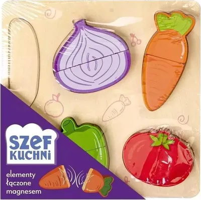Zdjęcie produktu dla Układanka drewniana Warzywa do krojenia wzór 1