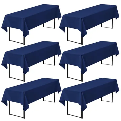 Produktbild von Biertischdecke Marineblau 260 x 110 cm 6er-Pack Polyester Rechteckig für Bierzeltgarnitur