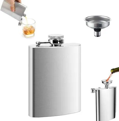 Obrázek produktu pro Stříbrná láhev na pití o objemu 236 ml se šroubovacím uzávěrem