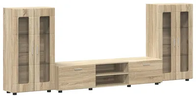 Produktbild von TV-Schrankset mit Regal FLORIN 3 pcs Sonoma-Eiche Holzwerkstoff