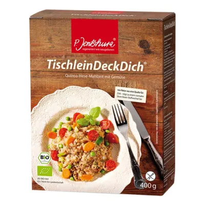 Produktbild von P. Jentschura | TischleinDeckDich | 400 g | Quinoa-Hirse-Mahlzeit mit Gemüse |  | vegan