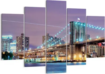 Produktbild von Bild auf Leinwand - Leinwandbild - Metropole Fluss Brücke Geschichte - 150x100cm - Wand Bild - Wanddeko - Leinwanddruck - Bilder - Kunstdruck - Leinwand bilder - Wandkunst - EA150x100-2600