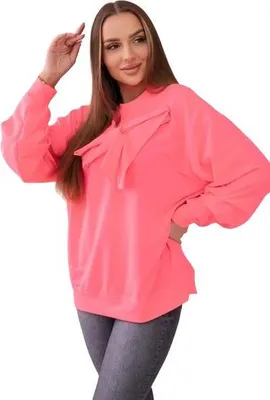 Produktbild von Baumwollbluse mit pinker Neonschleife