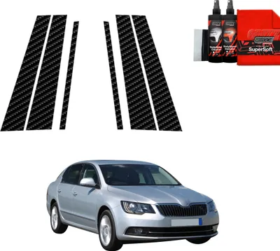 Immagine prodotto di Pellicola protettiva in carbonio 6in1 Grizz Protector per montanti B-C - Skoda Superb 2 Facelifting (2013-2015)