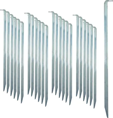 Produktbild von ToCi 24 x Zelt-Heringe | Stahl verzinkt 22 cm lang | lange und robuste Zelthaken Erdnägel für Camping und Outdoor | Sandheringe mit V-Profil